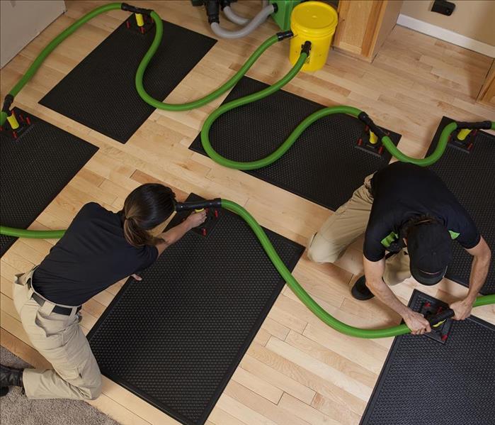 Mat drying system being installed 